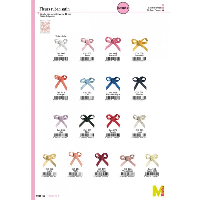 Stephanoise M98105 - FLEURS RUBAN*10"