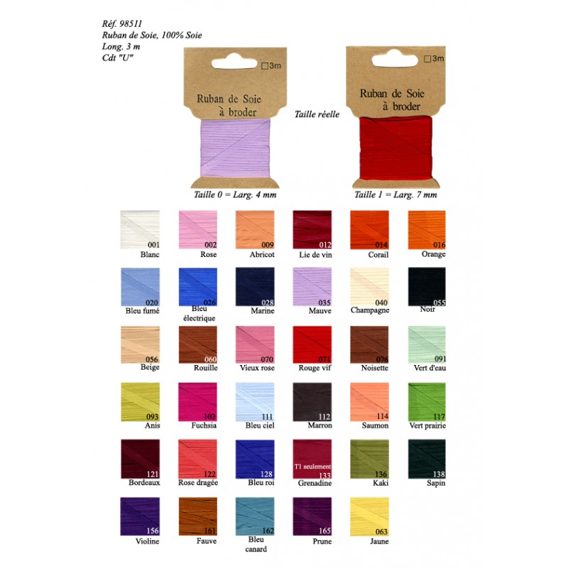 Stephanoise M98511 - RUBAN DE SOIE A BRODER