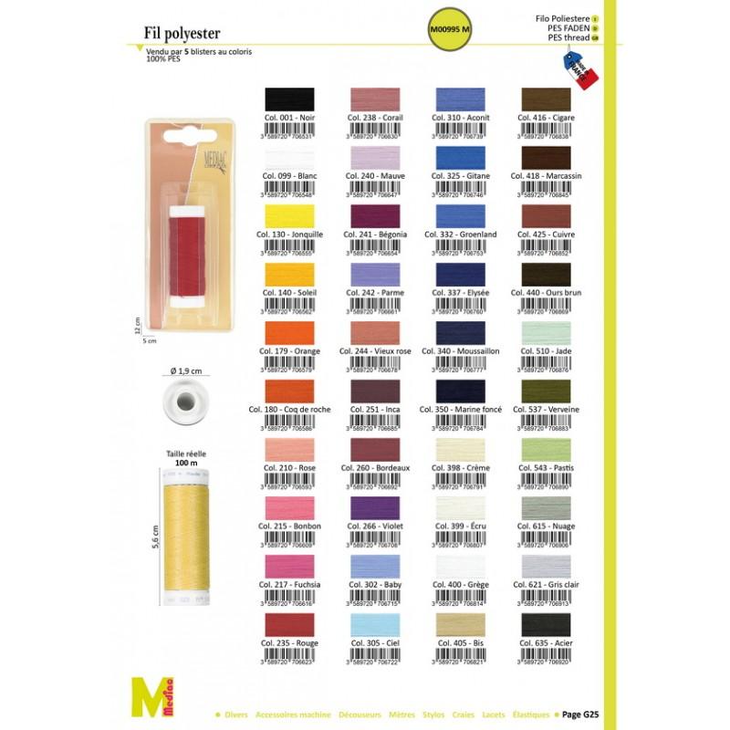 Stephanoise M995 - FILS POLYESTER 100M CARTE