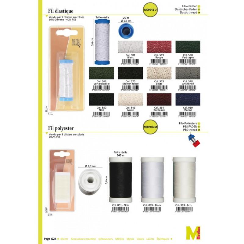 Stephanoise M996 - FILS POLYESTER 500M CARTE