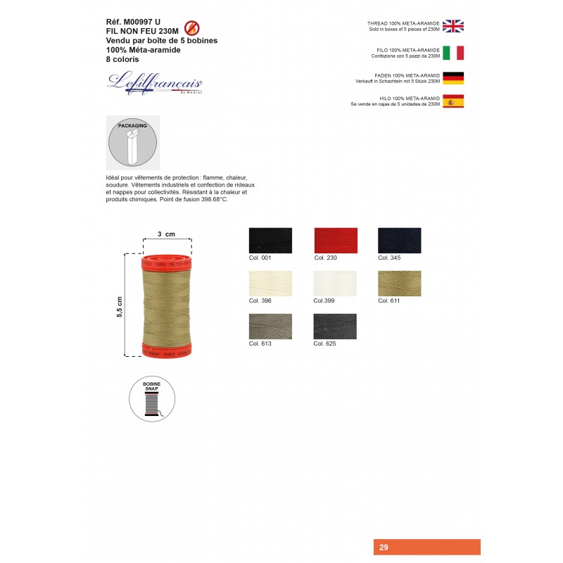 Stephanoise M997 - FIL NON FEU 230M