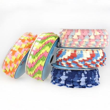 stephanoise S1030 - FRANGE POMPONS MULTICOLORE
