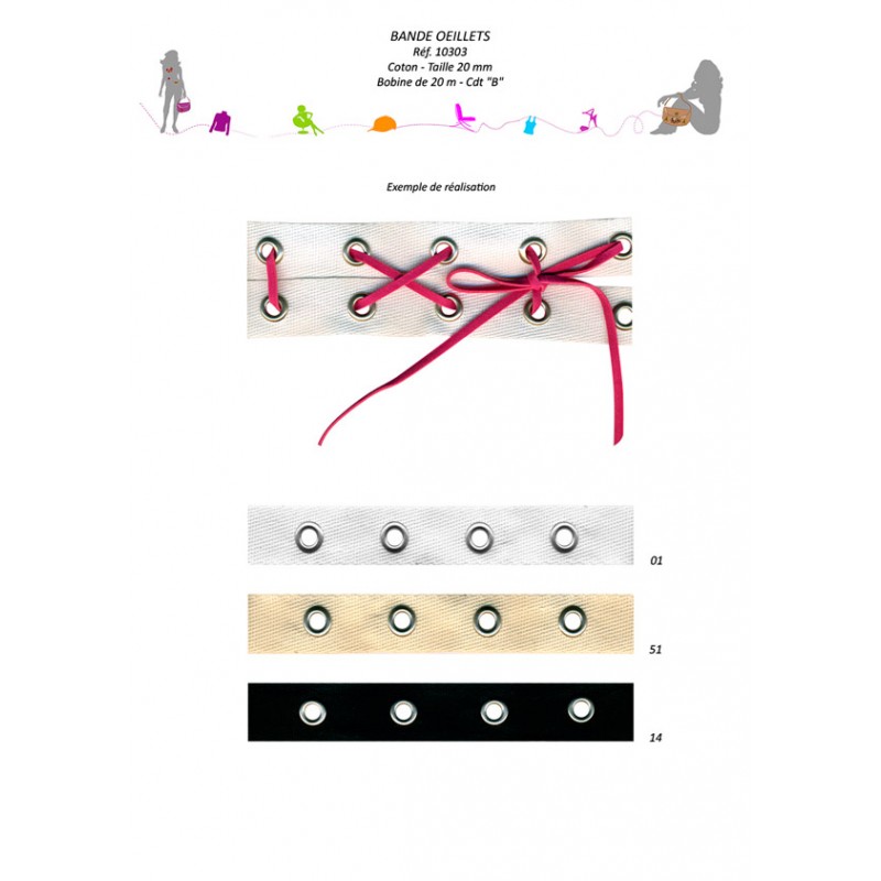 Stephanoise S10303 - BANDE OEILLETS COTON