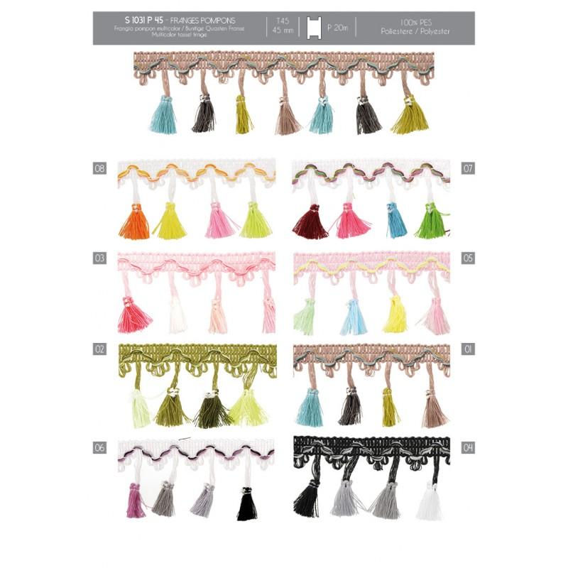Stephanoise S1031 - FRANGE POMPONS MULTICOLOR