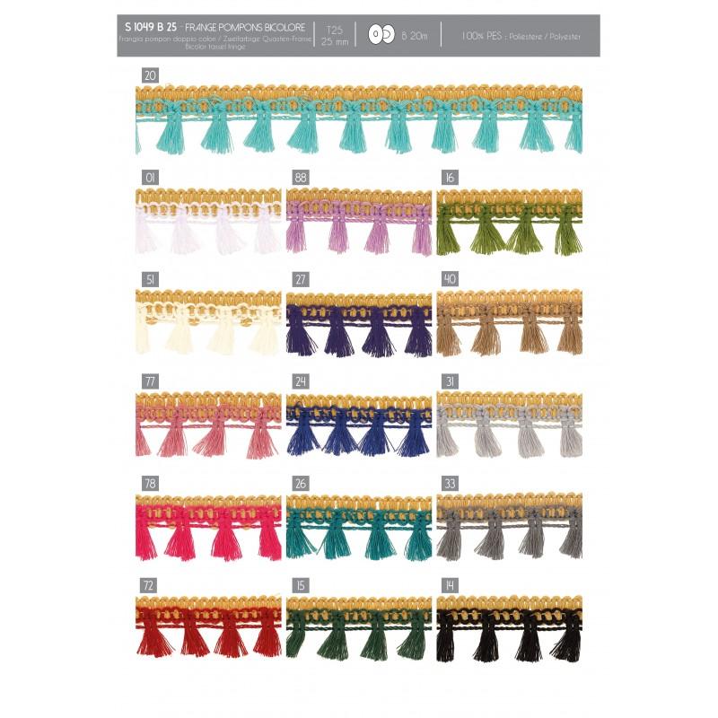 Stephanoise S1049 - FRANGE POMPONS BICOLORE