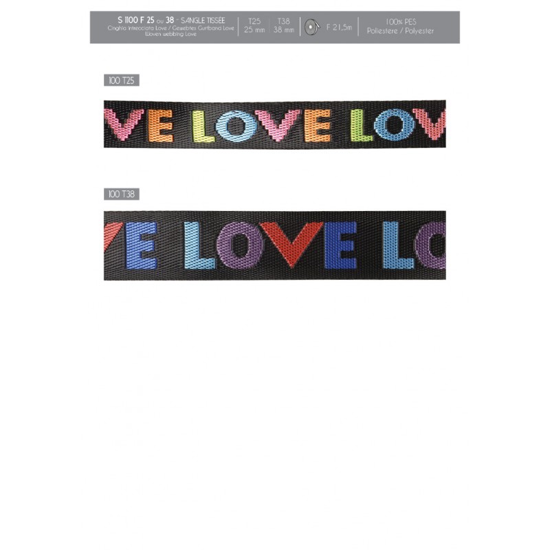 Stephanoise S1100 - SANGLE TISSÉE "LOVE"