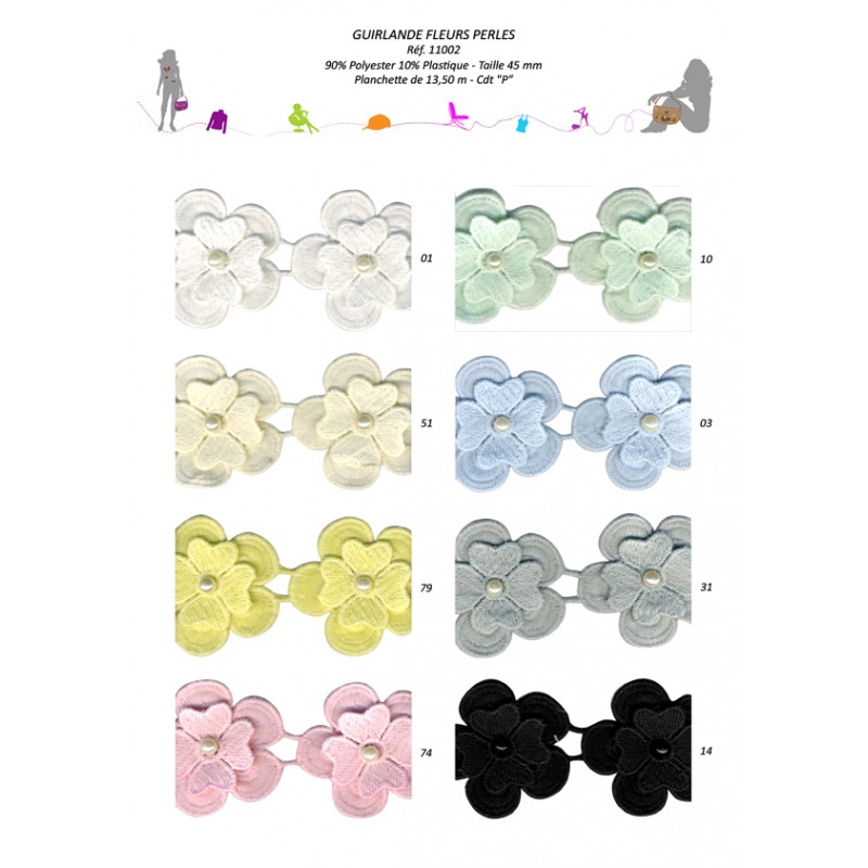 Stephanoise S11002 - GUIRLANDE FLEURS PERLES