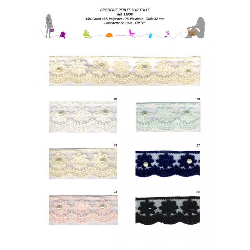 Stephanoise S11009 - BRODERIE PERLES / TULLE
