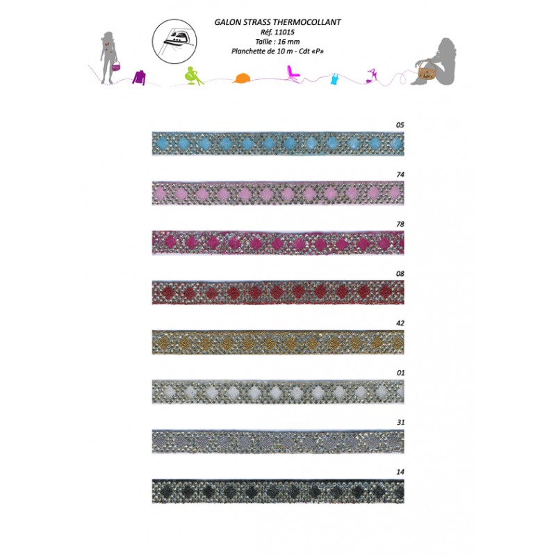 Stephanoise S11015 - GALON STRASS THERMOCOLANT 16 MM