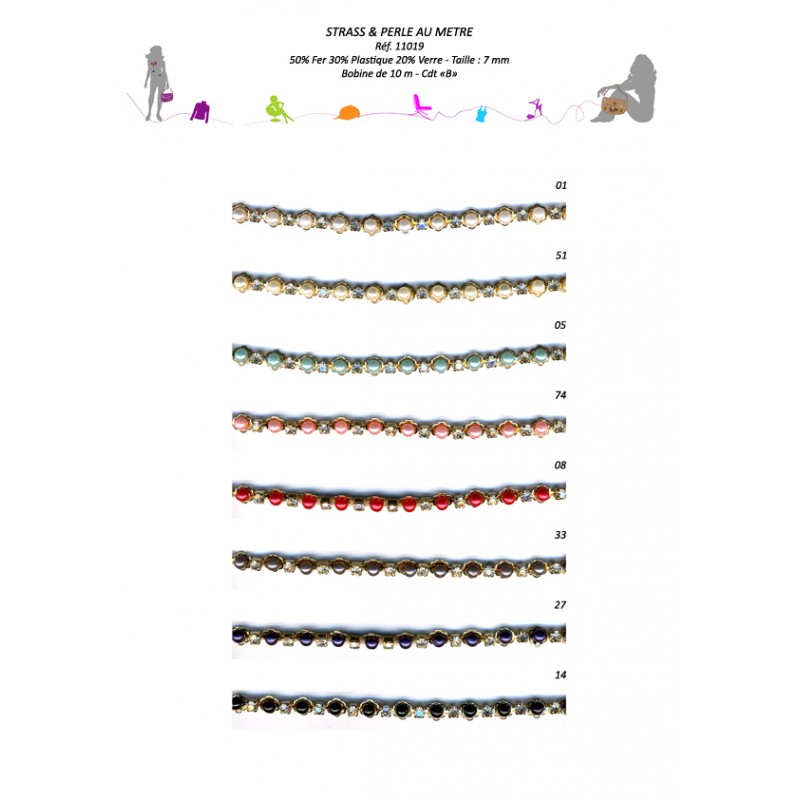 Stephanoise S11019 - STRASS & PERLES AU METRE