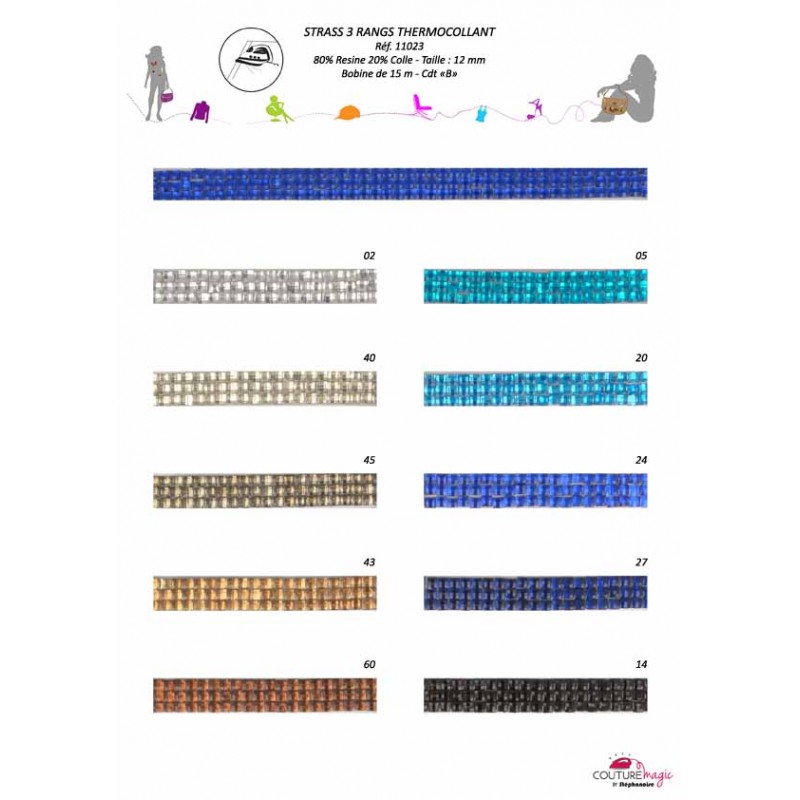 Stephanoise S11023 - STRASS 3 RANGS THERMOCOLLANT