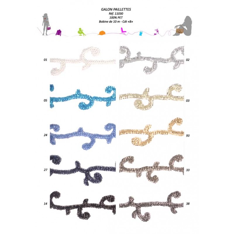 Stephanoise S11030 - GALON PAILLETTES