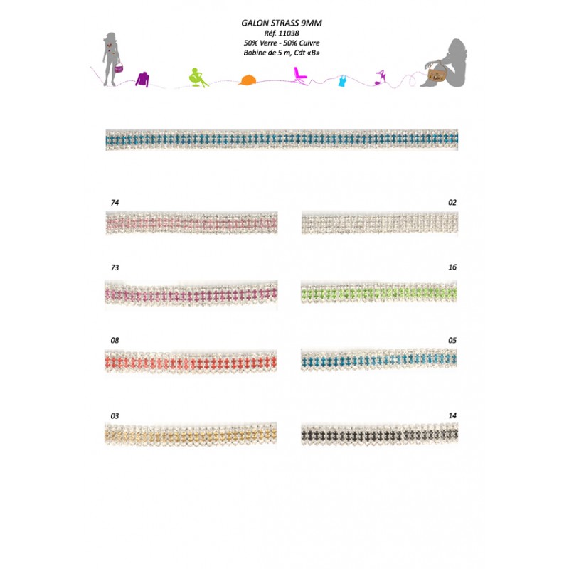 Stephanoise S11038 - GALON STRASS 9MM