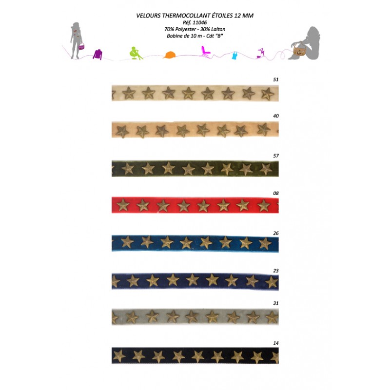 Stephanoise S11046 - VELOURS THERMOCOLLANT ÉTOILES