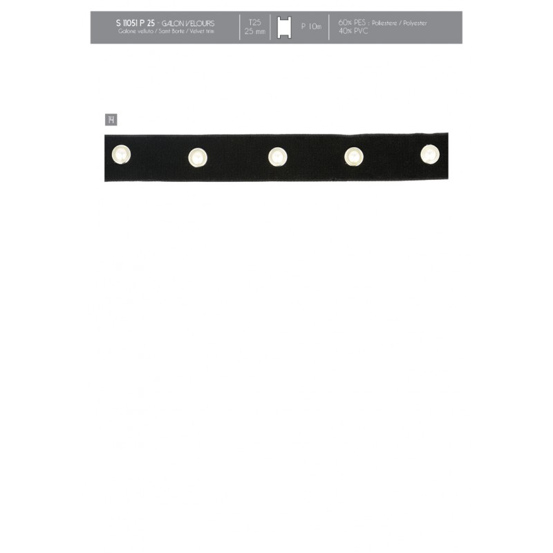 Stephanoise S11051 - GALON VELOURS 25MM