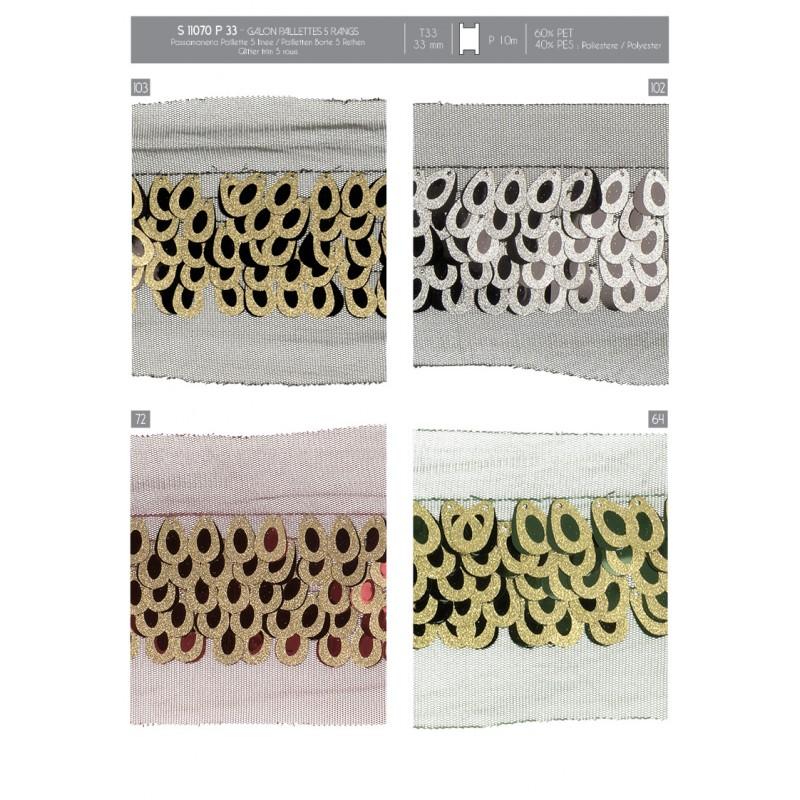 Stephanoise S11070 - GALON PAILLETTES 5 RANGS