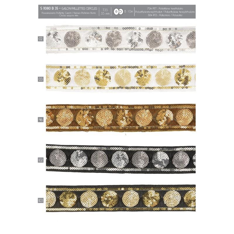 Stephanoise S11080 - GALON PAILLETTES CERCLES
