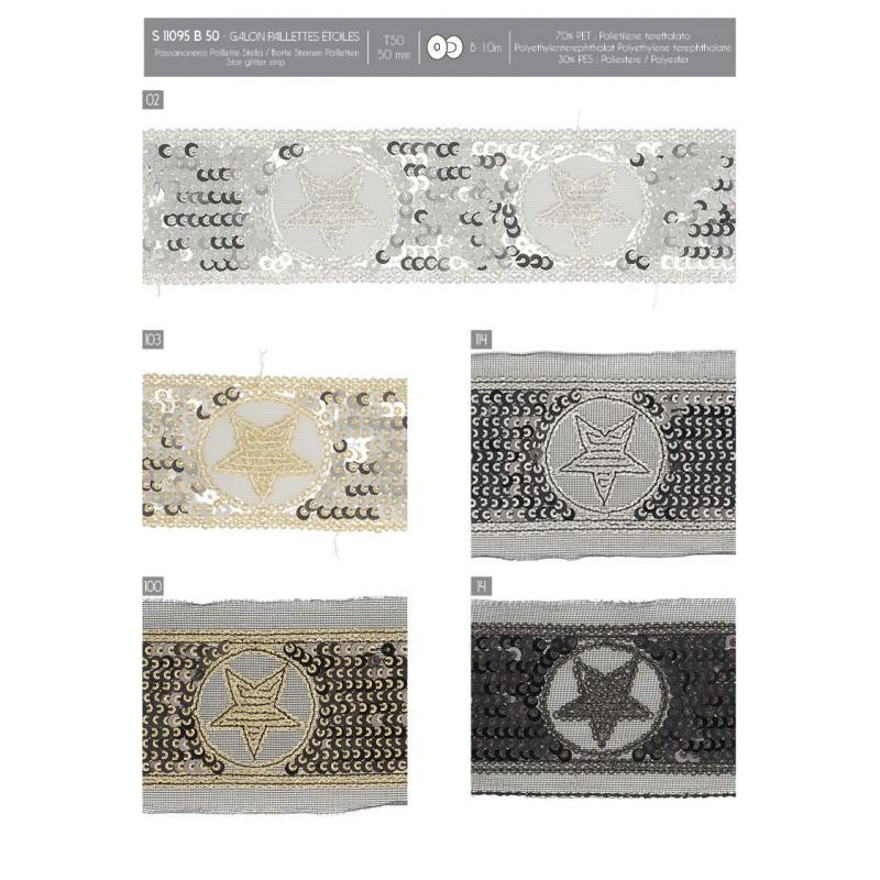 Stephanoise S11095 - GALON PAILLETTES ÉTOILES