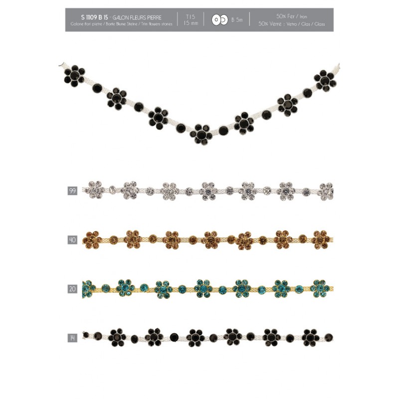 Stephanoise S11109 - GALON FLEURS PIERRE