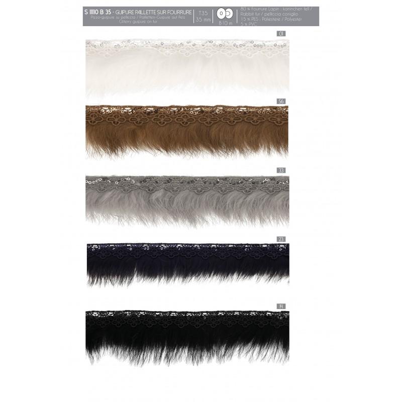 Stephanoise S11110 - GUIPURE PAILLETTE SUR FOURRURE