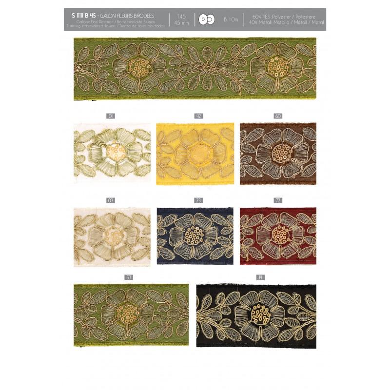 Stephanoise S11111 - GALON FLEURS BRODEES