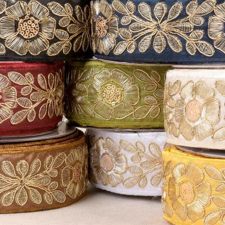 stephanoise S11111 - GALON FLEURS BRODEES