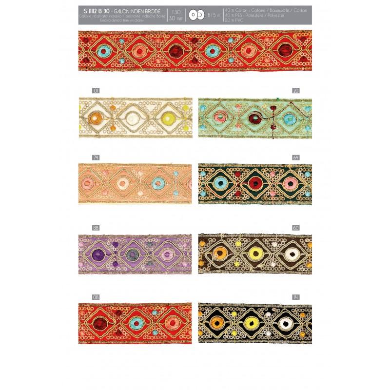 Stephanoise S11112 - GALON INDIEN BRODÉ