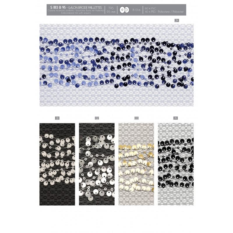 Stephanoise S11113 - GALON BRODÉ PAILLETTES