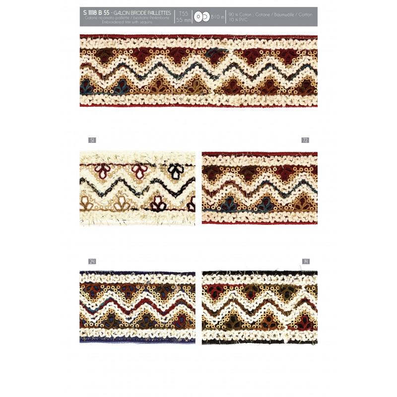 Stephanoise S11118 - GALON BRODÉ PAILLETTES