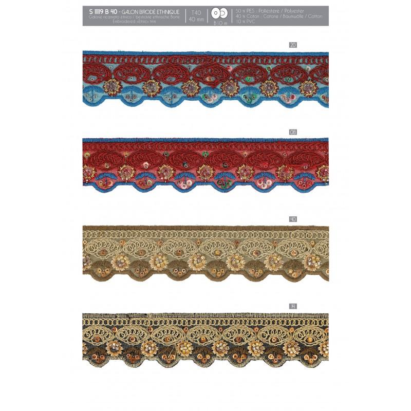 Stephanoise S11119 - GALON BRODÉ ETHNIQUE