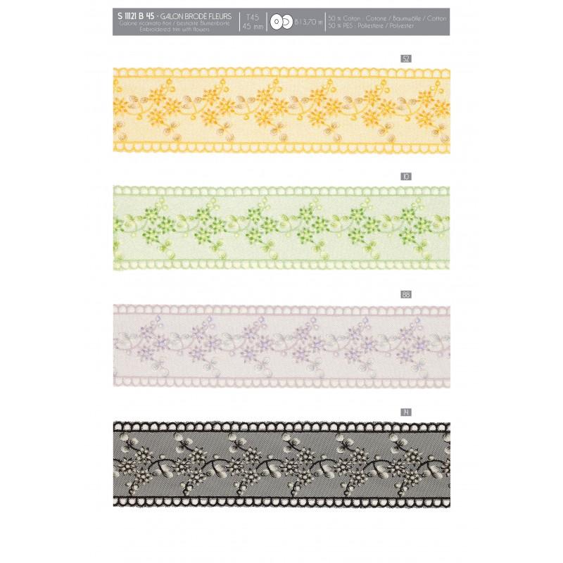 Stephanoise S11121 - GALON BRODÉ FLEURS