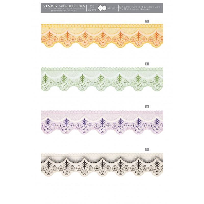 Stephanoise S11122 - GALON BRODÉ FLEURS