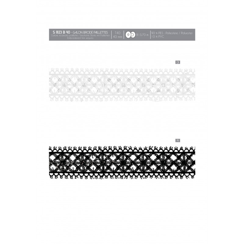 Stephanoise S11123 - GALON BRODÉ PAILLETTES