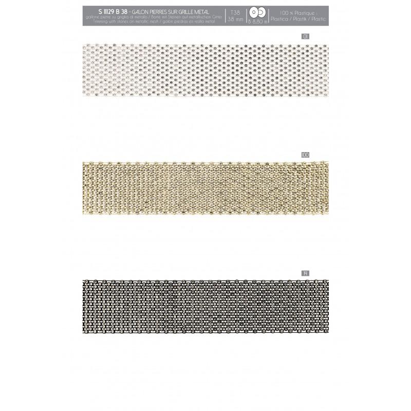 Stephanoise S11129 - GALON PIERRES SUR GRILLE METAL