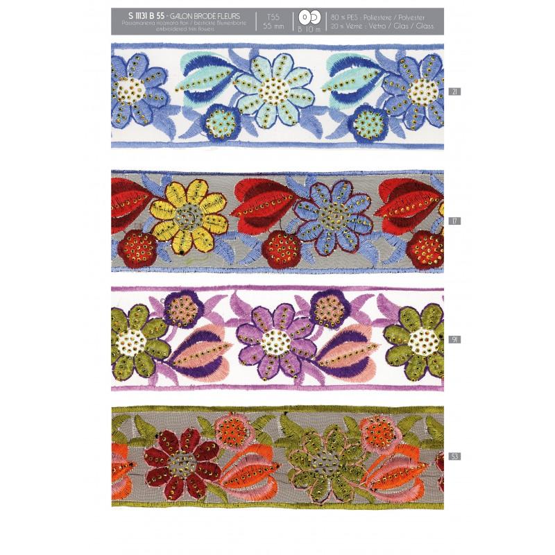 Stephanoise S11131 - GALON BRODÉ FLEURS