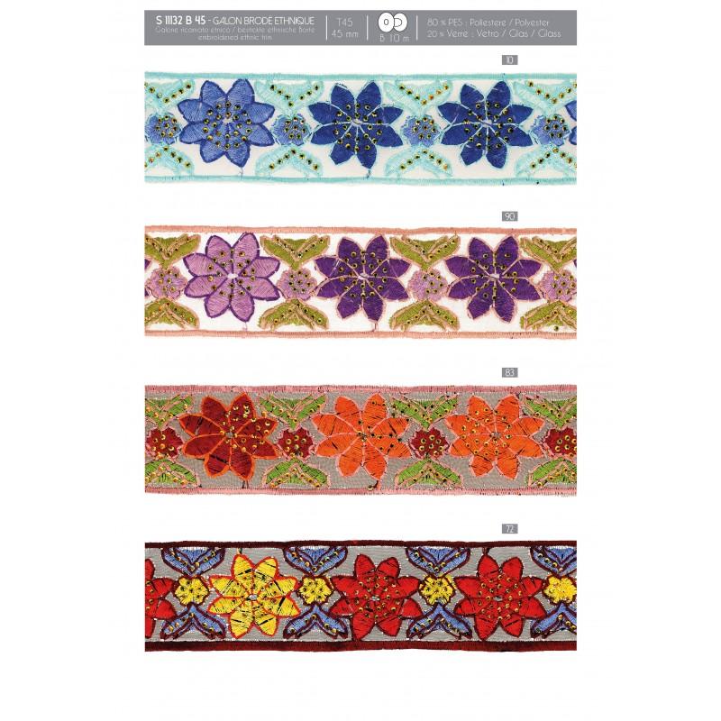 Stephanoise S11132 - GALON BRODÉ FLEURS