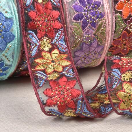 stephanoise S11132 - GALON BRODÉ FLEURS