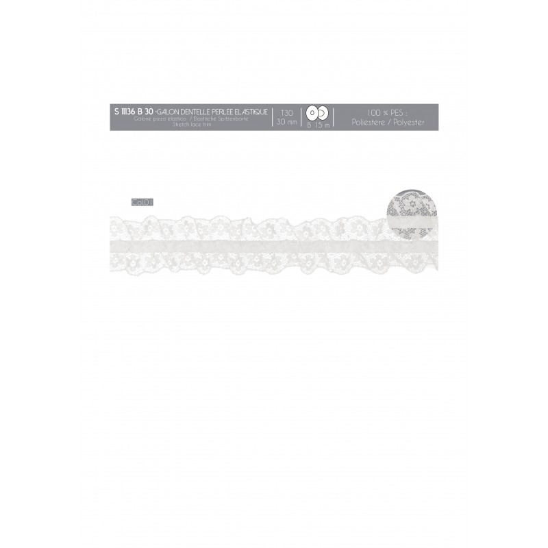 Stephanoise S11136 - GALON DENTELLE ELASTIQUE