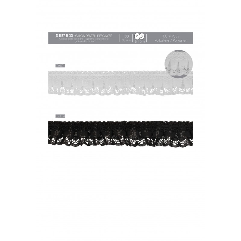 Stephanoise S11137 - GALON DENTELLE FRONCEE
