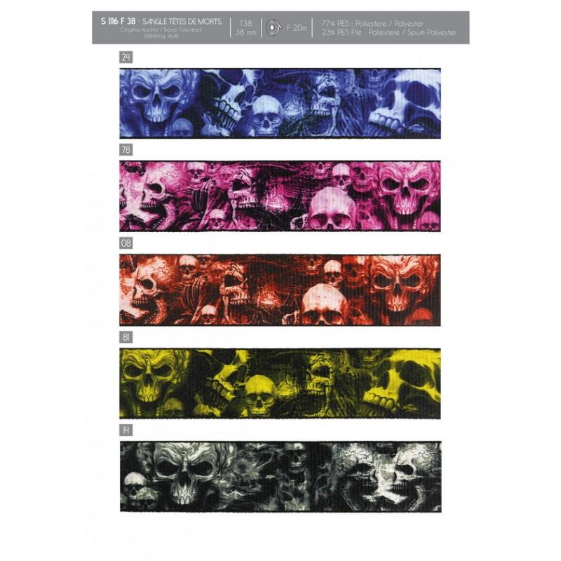 Stephanoise S1116 - SANGLE TÊTES DE MORTS