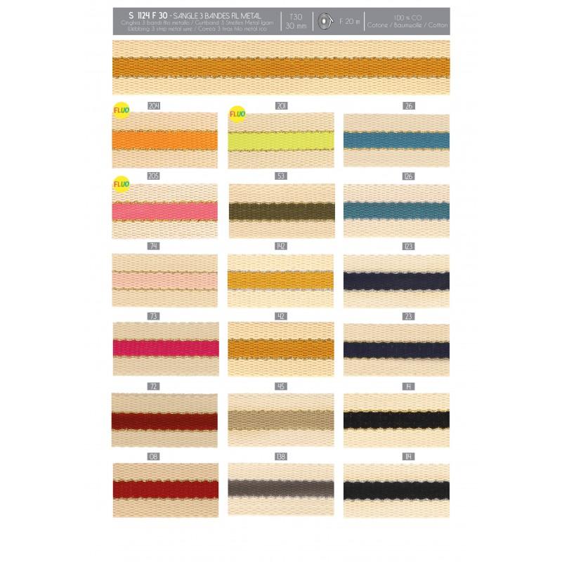Stephanoise S1124 - SANGLE 3 BANDES FIL METAL