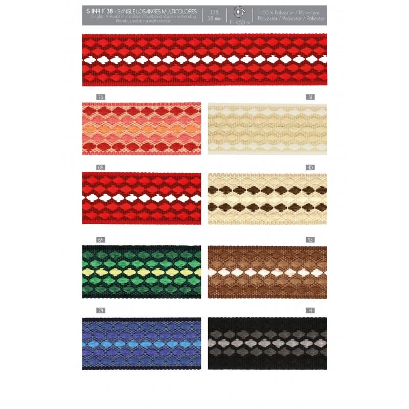 Stephanoise S1144 - SANGLE LOSANGES MULTICOLORES