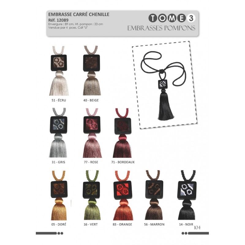 Stephanoise S12089 - EMBRASSE "CARRE CHENILLE"