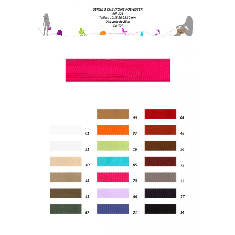 Stephanoise S123 - SERGE 3 CHEVRONS POLYESTE