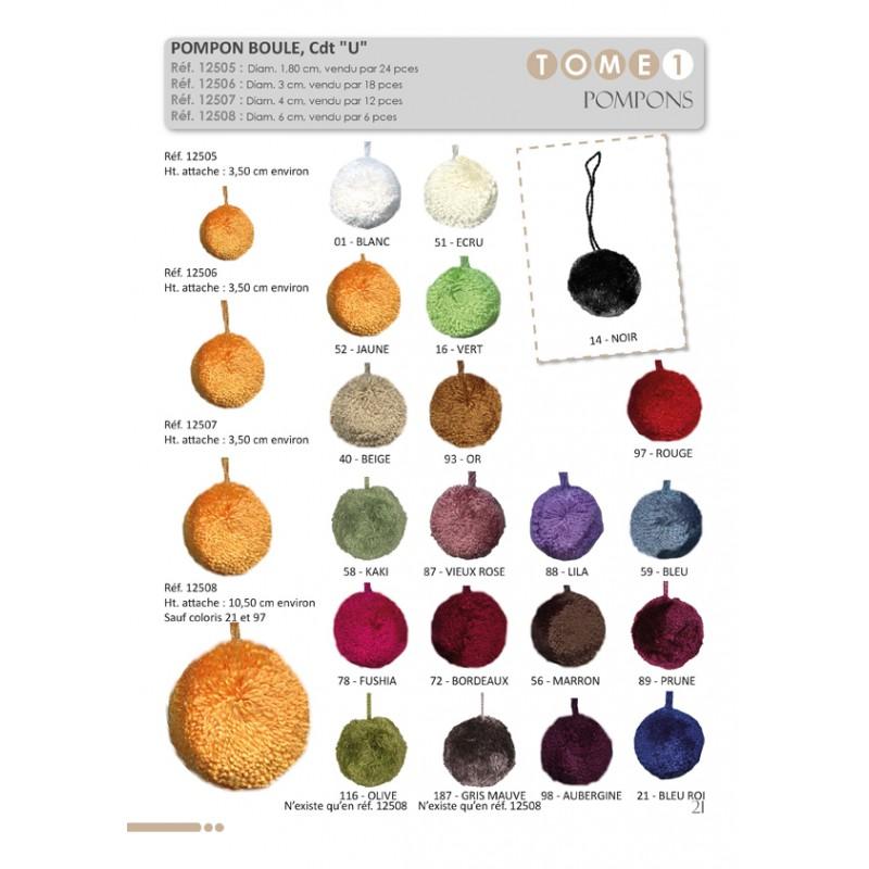 Stephanoise S12505 - POMPON ROND DIAM 1 8 CM
