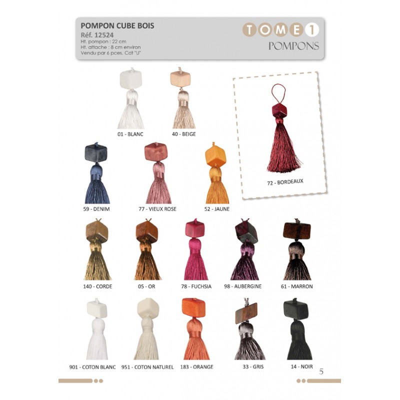 Stephanoise S12524 - POMPON CUBE BOIS