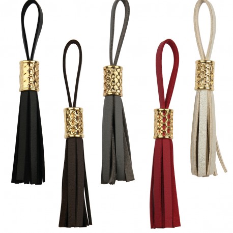 stephanoise S12529 - POMPON FRANGES CUIR 70MM