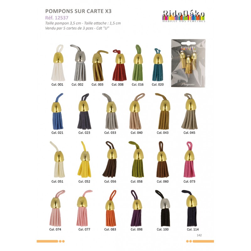 Stephanoise S12537 - POMPONS S/CARTE X 3