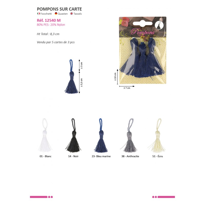 Stephanoise S12540 - POMPONS S/CARTE X 3