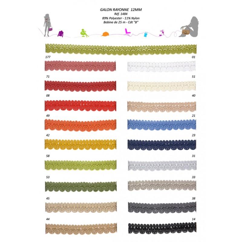Stephanoise S1484 - GALON RAYONNE 12MM